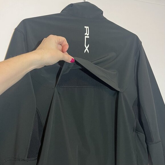 RLX Ralph Lauren Mens Golf Windbreaker Winter Jacket Medium Size Full Zip Black - Picture 6 of 16
